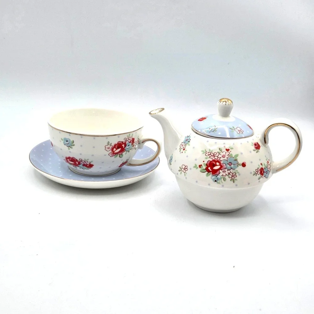 Grace Teaware Tea For One 4 Piece Set Katie Rose Bone China BRAND NEW!